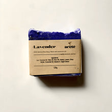 Load image into Gallery viewer, Areté Lavender Organic Rice Soap 120g | Carefully Handcrafted Artisanal Soap Made With Essential Oils
