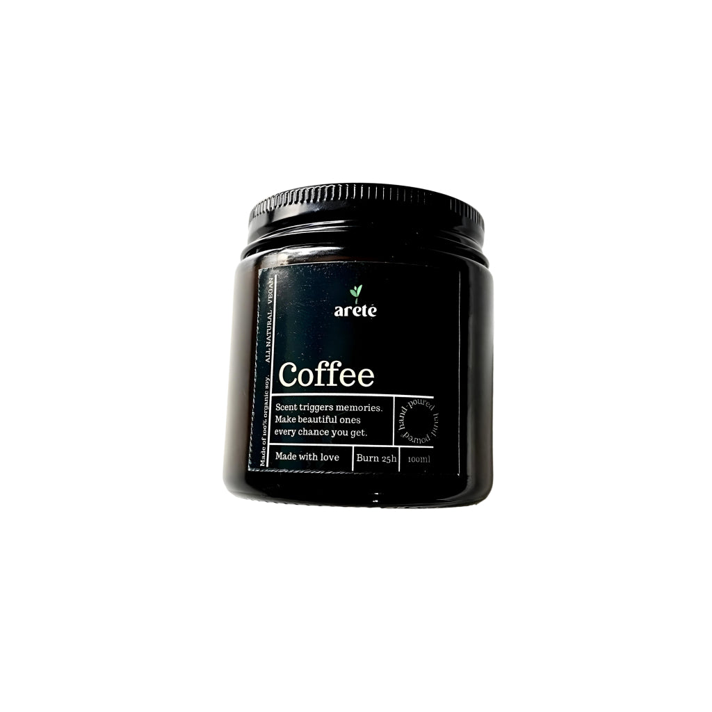 Areté Coffee Hand Poured Scented Soy Candle | All Natural, Vegan, Made of 100% Organic Soy