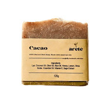 Load image into Gallery viewer, Areté Cacao Organic Rice Soap 120g | Carefully Handcrafted Artisanal Soap Made With Essential Oils
