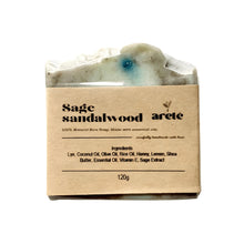 Load image into Gallery viewer, Areté Sage Sandalwood Organic Rice Soap 120g | Carefully Handcrafted Artisanal Soap Made With Essential Oils
