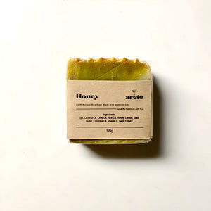 Areté Honey Organic Rice Soap 120g | Carefully Handcrafted Artisanal Soap Made With Essential Oils