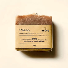 Load image into Gallery viewer, Areté Cacao Organic Rice Soap 120g | Carefully Handcrafted Artisanal Soap Made With Essential Oils
