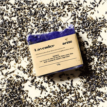 Load image into Gallery viewer, Areté Lavender Organic Rice Soap 120g | Carefully Handcrafted Artisanal Soap Made With Essential Oils
