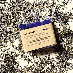 Areté Lavender Organic Rice Soap 120g | Carefully Handcrafted Artisanal Soap Made With Essential Oils