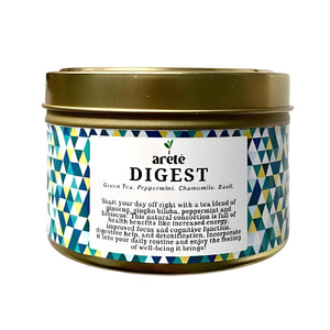 Areté Digest Tea 236g, Specialty Teas in Canister | Green Tea, Peppermint, Chamomile, Basil