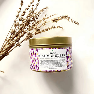Areté Calm & Sleep Tea 236g, Specialty Teas in Canister | Lavender, Chamomile, Rose Buds, Blue Butterfly Pea