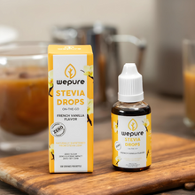 Load image into Gallery viewer, wepure Stevia Drops Natural Liquid Sweetener Vanilla Flavor 30ml | 500 Servings Per Bottle, Zero Calories, Sugar, Glycemic Impact, Net Carb
