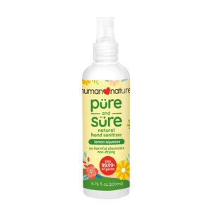 Human Nature Pure and Sure 100 Natural Lemon Squeeze Hand Sanitizer | 60% Alcohol, Triclosan-Free, Non-Drying 200ml