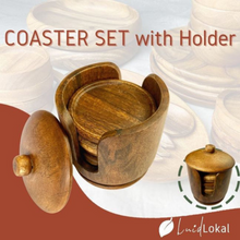 Load image into Gallery viewer, Luid Lokal Wooden Coaster with Free Holder (6 Pieces)
