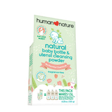 Load image into Gallery viewer, Human Nature Natural Fragrance-Free Baby Bottle and Utensil Cleansing Powder 120g (Makes 1.5L)
