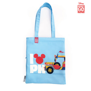 Zippies Lab Mickey Jeepney Series Reusable Tote Bag with Side Zipper Pocket