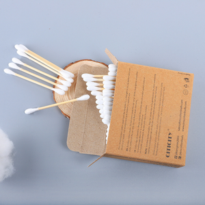 Eco-Friendly Cotton Swabs Bamboo Cotton Buds in Kraft Box - 100 Pieces