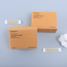 Load image into Gallery viewer, Eco-Friendly Cotton Swabs Bamboo Cotton Buds in Kraft Box - 100 Pieces
