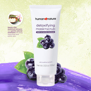 Human Nature 100% Natural Detoxifying Mask + Scrub with Multi-Fruit Extracts and Bamboo Granules 100g