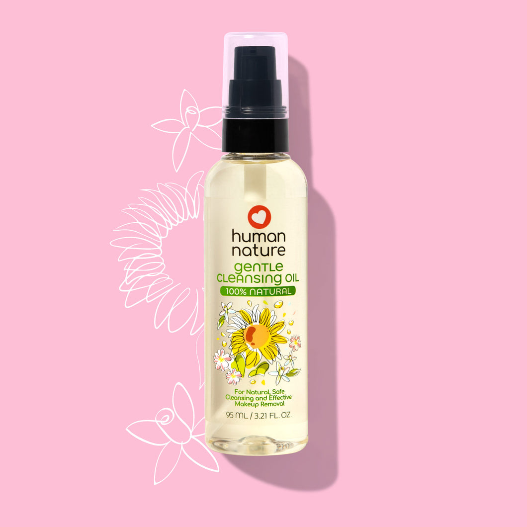 Human Nature 100% Natural Gentle Cleansing Oil 95ml | For Natural, Safe Cleansing and Effective Makeup Removal