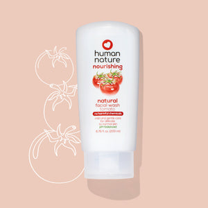 Human Nature 100% Natural Nourishing Facial Wash with Tomato Extract | pH-Balanced 200ml