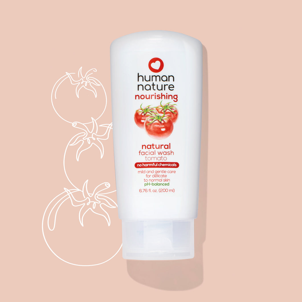 Human Nature 100% Natural Nourishing Facial Wash with Tomato Extract | pH-Balanced 200ml