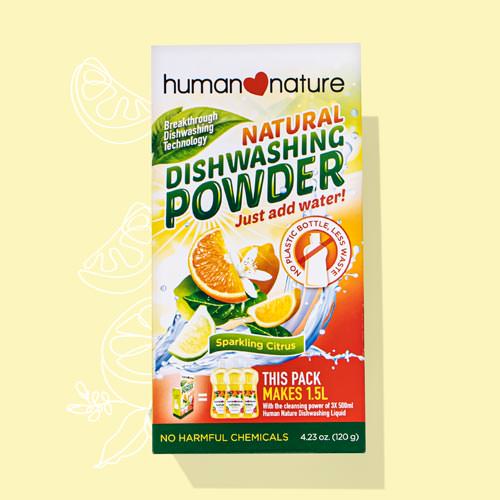 Human Nature Natural Dishwashing Powder 120g (Makes 1.5L)
