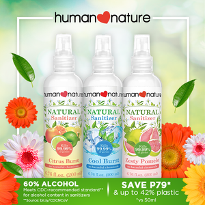 Human Nature Natural Sanitizer 200ml | Triclosan-Free with 60% Ethyl Alcohol