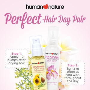 Human Nature Natural Smoothing and Nourish Hair Serum | With Broccoli, Sunflower, Avocado and Soybean Oil 50ml