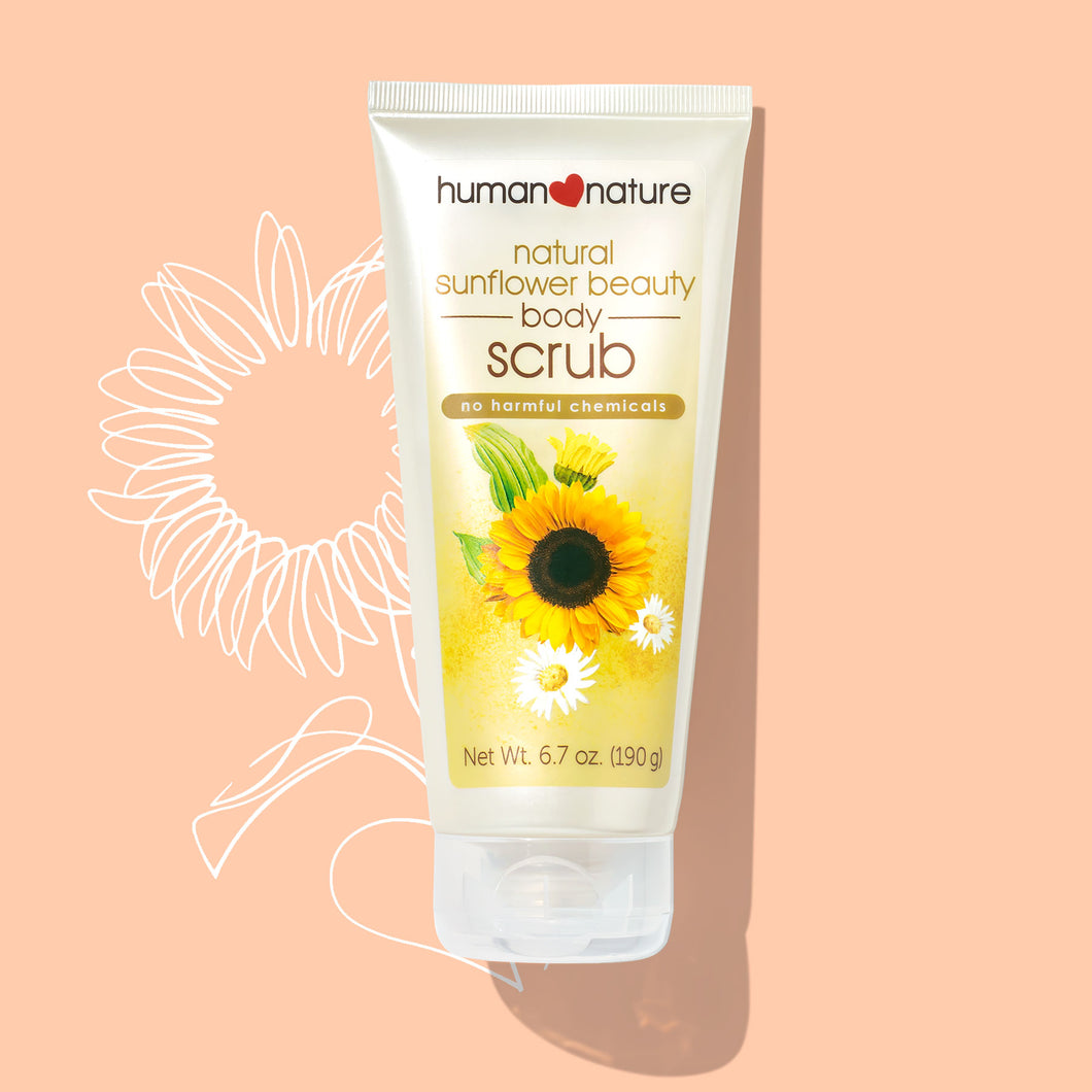 Human Nature Natural Sunflower Beauty Body Scrub | Free From Plastic Microbeads 190g