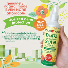 Load image into Gallery viewer, Human Nature Pure and Sure 100 Natural Lemon Squeeze Hand Sanitizer | 60% Alcohol, Triclosan-Free, Non-Drying 200ml
