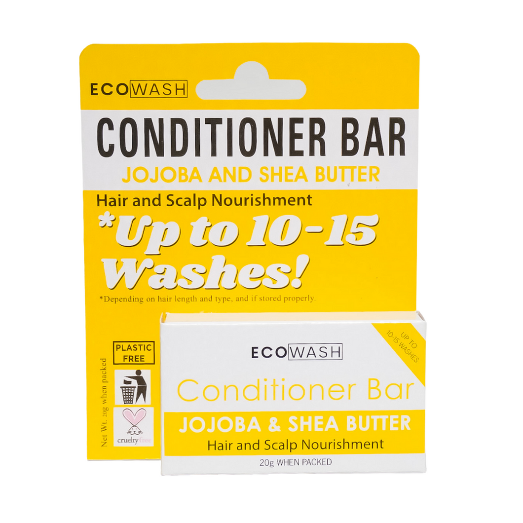 Ecowash Jojoba and Shea Butter Conditioner Bar for Hair and Scalp Nourishment | Up to 10-15 Washes 20g