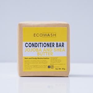 Ecowash Jojoba and Shea Butter Conditioner Bar for Hair and Scalp Nourishment 60g