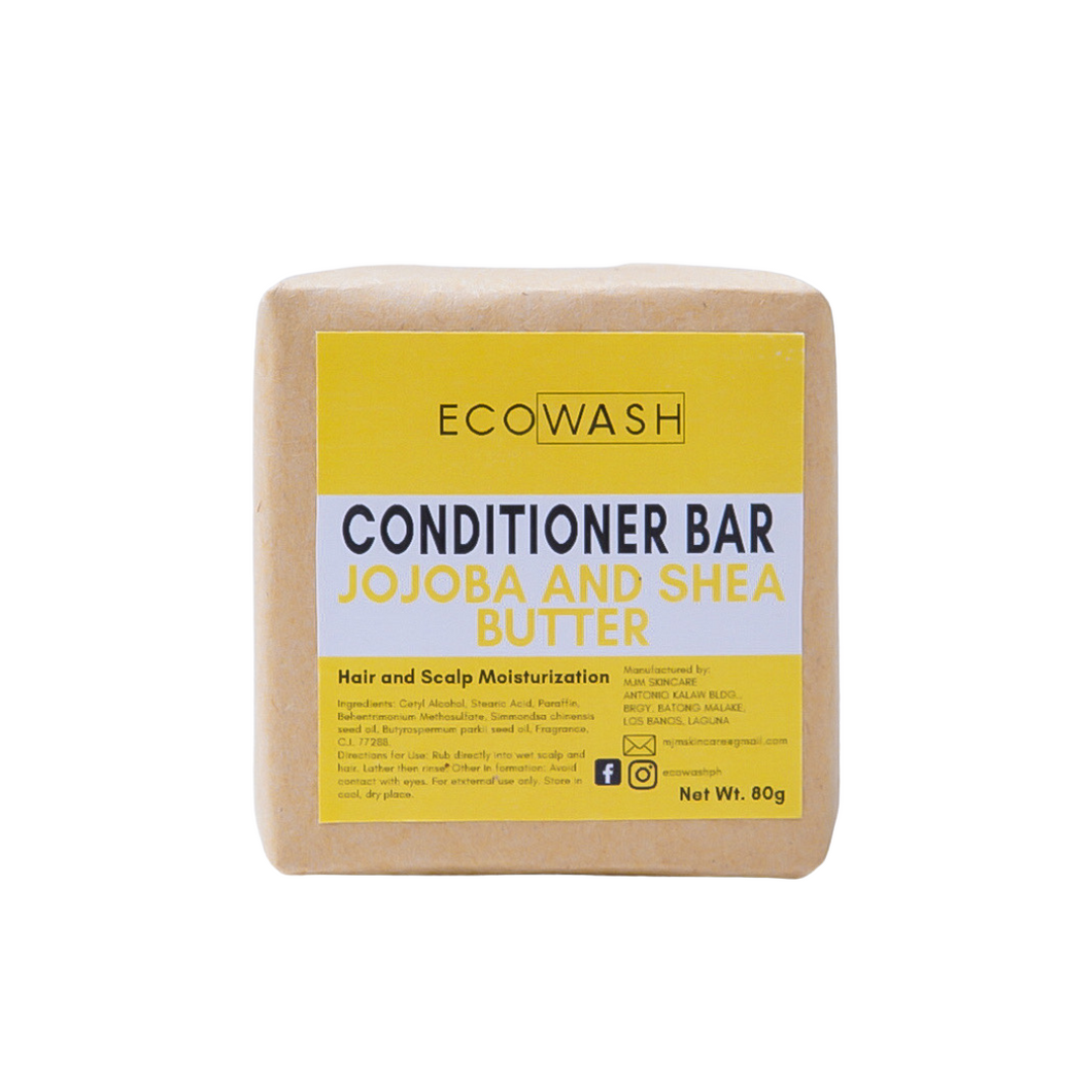 Ecowash Jojoba and Shea Butter Conditioner Bar for Hair and Scalp Nourishment 60g
