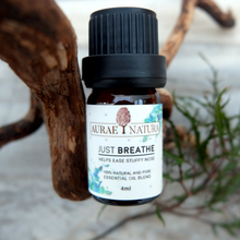 Load image into Gallery viewer, Aurae Natura Just Breathe 100% Natural and Pure Essential Oil Inhaler Blend 4ml
