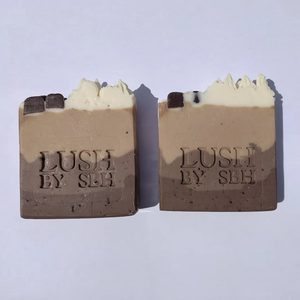 Lush by SBH Coffee Nut Latte Natural Handcrafted Artisan Detoxifying Body Soap 120g