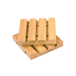 Mini Wooden Tile Soap Dish Bamboo Rack for Soap Storage - 1 Piece