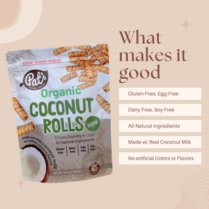 Pat’s Organic Snacks Organic Coconut Rolls Original Flavor 140g