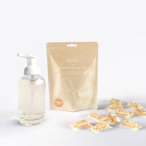 Zippies Lab Podz Soluble Hand Soap Pods Starter Kit: Pouch of 10 Pods + Forever Bottle Bundle