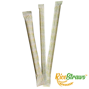 RiceStraws Compostable, Biodegrable, Edible, Eco-Friendly, Single-Use, Individually Wrapped Rice Straw