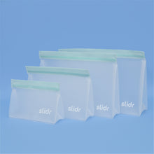 Load image into Gallery viewer, Slidr PH Reusable Stand Up Storage Bags With Double Lock Seal Sampler (Set of 4)
