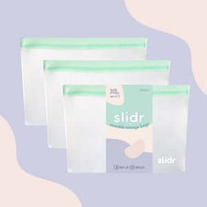 Slidr PH Reusable Stand Up Storage Bags With Double Lock Seal - Extra Large (Pack of 3)