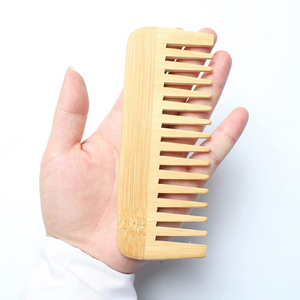 Wooden Bamboo Comb Wide Tooth Style | Eco-Friendly Comb Great for Travel, Home, and Personal Use