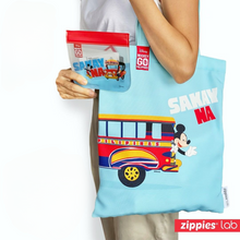 Load image into Gallery viewer, Zippies Lab Mickey Jeepney Series Reusable Tote Bag with Side Zipper Pocket
